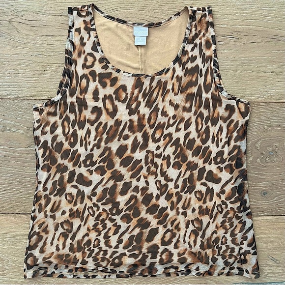 Chico's Tops - Chico's Cheetah Print Mesh Sleeveless Top | Chico's Animal Print Top Size Large